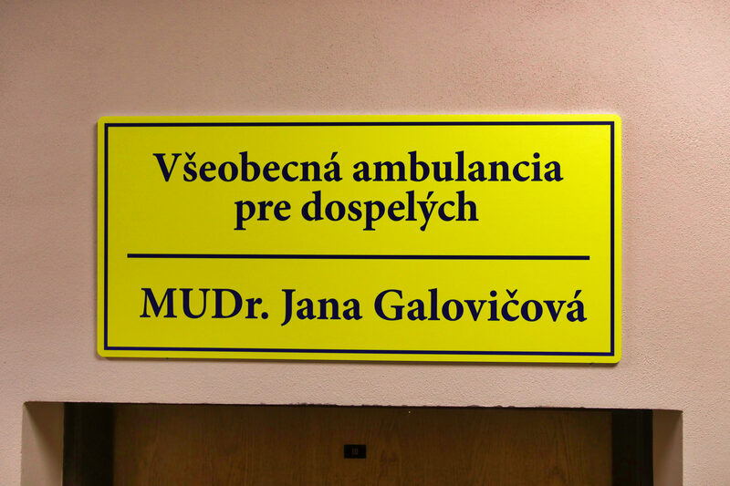 Vstup do ambulancie MUDr. Jana Galovičová